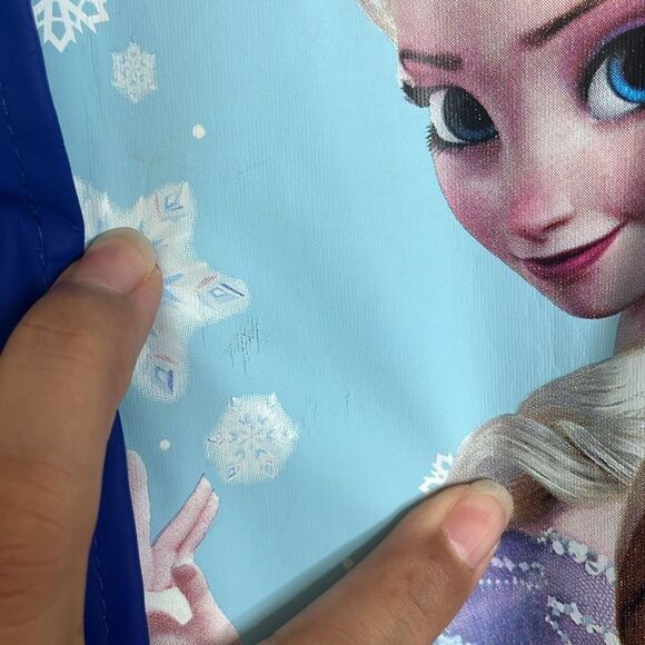 Disney Movie Frozen Themed Blue and Light Blue Rain Coat Jacket Size Small/Med - Picture 10 of 15